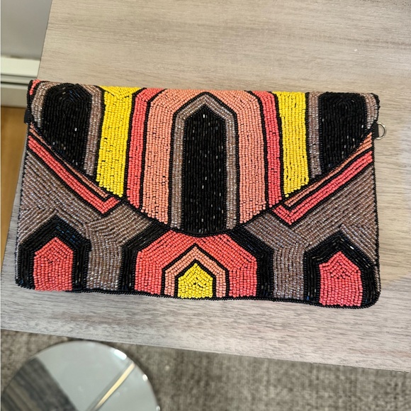 kaylee Handbags - Kaylee Multicolor Beaded Envelope Clutch